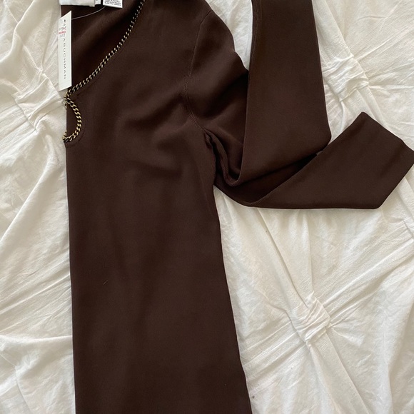 Dana Buchman walnut tunic L chain embellishment - Picture 2 of 4